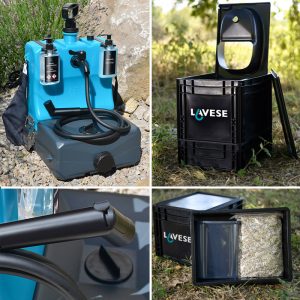 LAVESE Outdoorwaschbecken und mobile Trenntoilette LAVbox Camping-Set