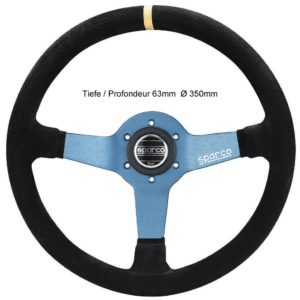 SPARCO Tuning Lenkrad L550 350mm
Wildleder schwarz, Speichen blau, Tiefe 65mm