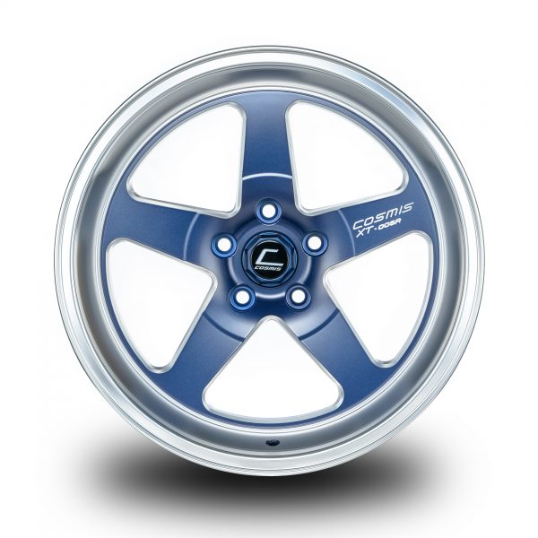 XT-005R – 18×10.0 +20mm 5×114.3 – Matte Navy Blue Diamond Lip Milled Spokes