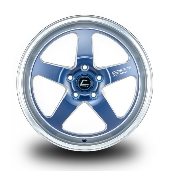 XT-005R – 18×9.0 +25mm 5×114.3 – Matte Navy Blue Diamond Lip Milled Spokes