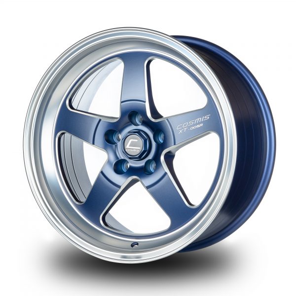 XT-005R – 18×10.0 +20mm 5×114.3 – Matte Navy Blue Diamond Lip Milled Spokes