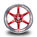 WestSchweizCustoms_Cosmis_XT-006R - 18x9.5 +10mm 5x114.3 - Black Diamond Lip Red Milled Spokes