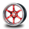 XT-006R – 18×9.5 +10mm 5×114.3 – Black Diamond Lip Red Milled Spokes