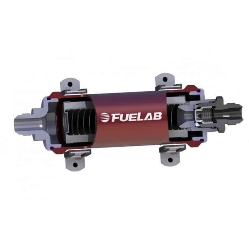 FueLab Benzinfilter / Kraftstofffilter mit Rückschlagventil 10micron -8AN