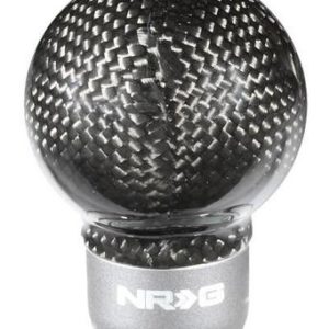 NRG SEMI-BALL CARBON FIBER W/ LOGO BALL TYPE STYLE SHIFT KNOB – UNIVERSAL