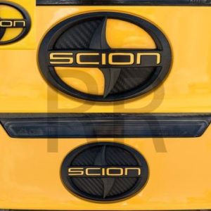 STICKER FAB REAR EMBLEM CARBON FIBER INLAYS SCION TC 2011+